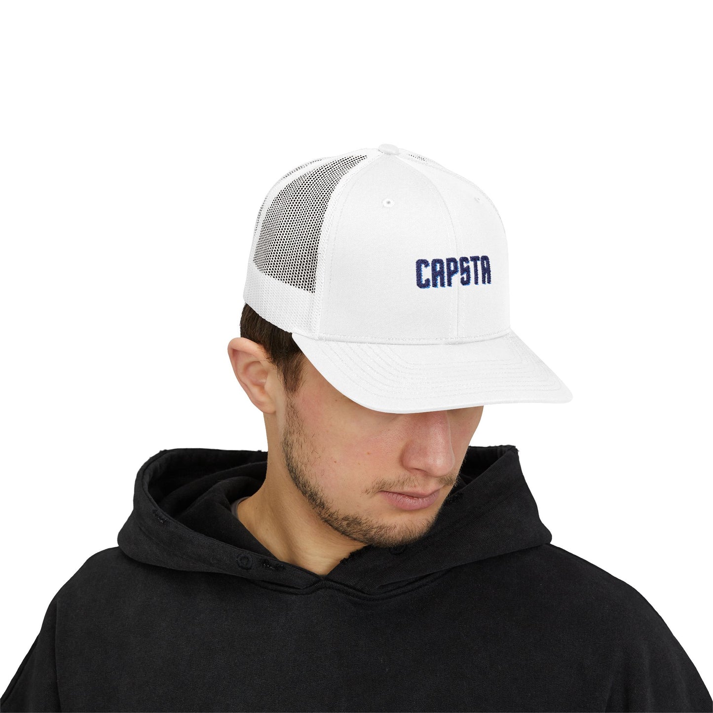 Trucker Hat with CAPSTA Embroidery, Adjustable Snapback Cap for Casual Wear