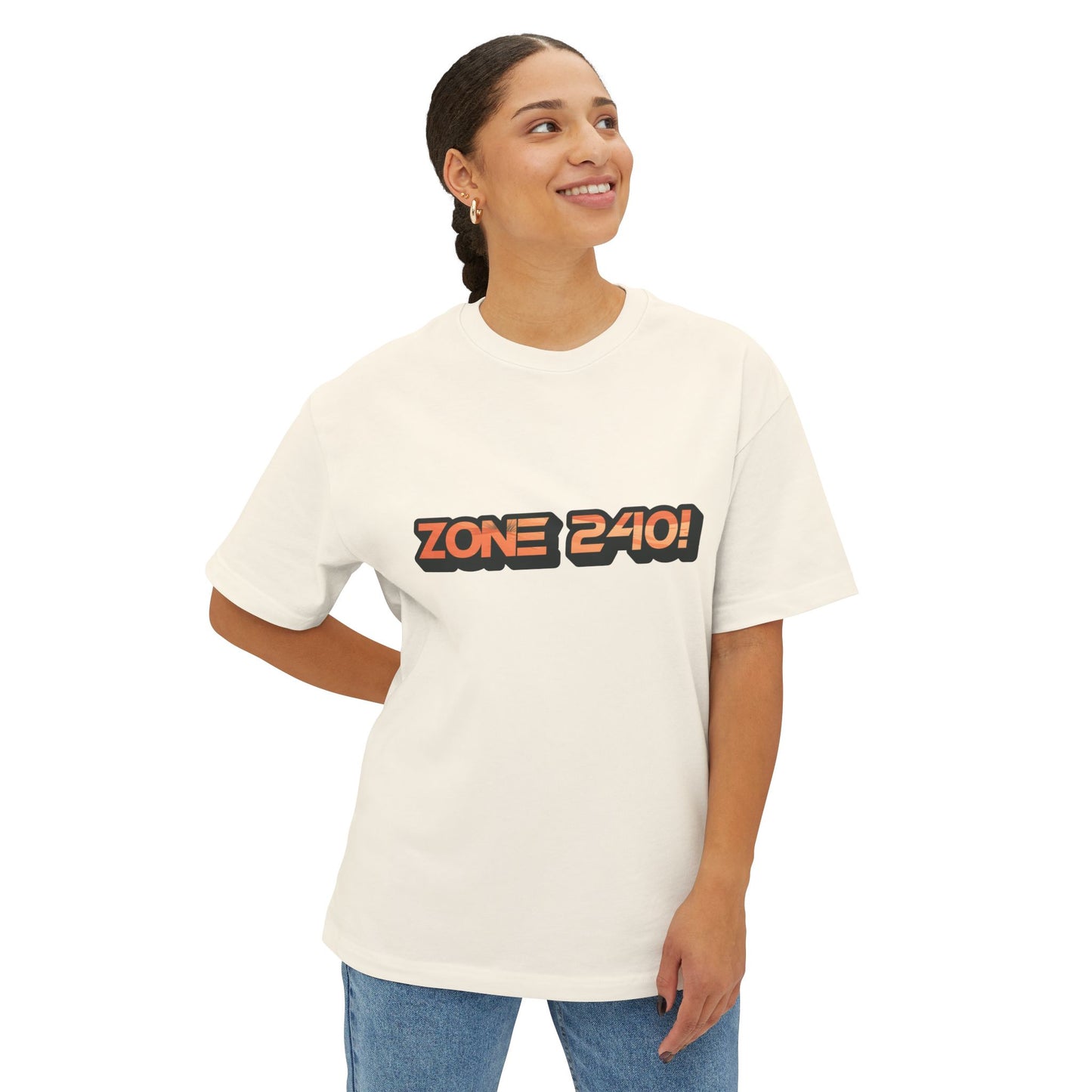 Retro Zone 240! Unisex Oversized Tee, Vintage Graphic Tee