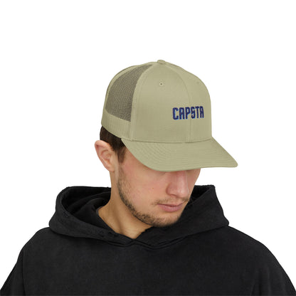 Trucker Hat with CAPSTA Embroidery, Adjustable Snapback Cap for Casual Wear